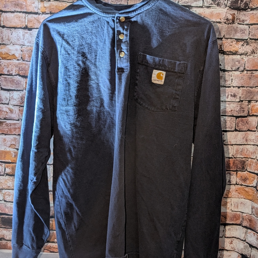 Carhartt Men's Casual Button Down Shirt - Navy
